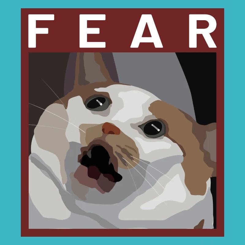 Scared cat Meme Illustration