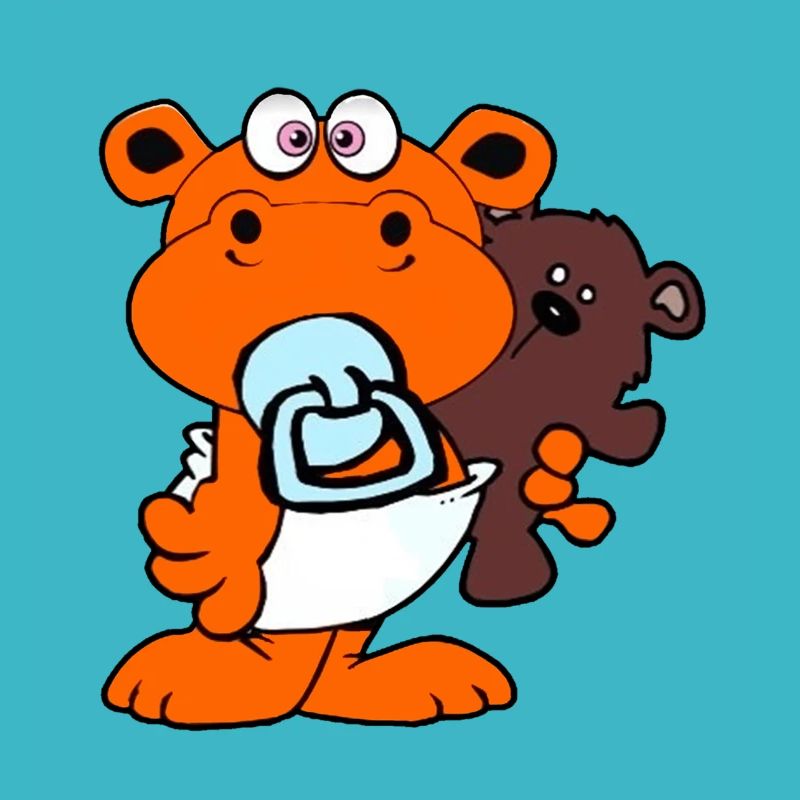 orange hippo nilperd mädchen kids kinder baby tier