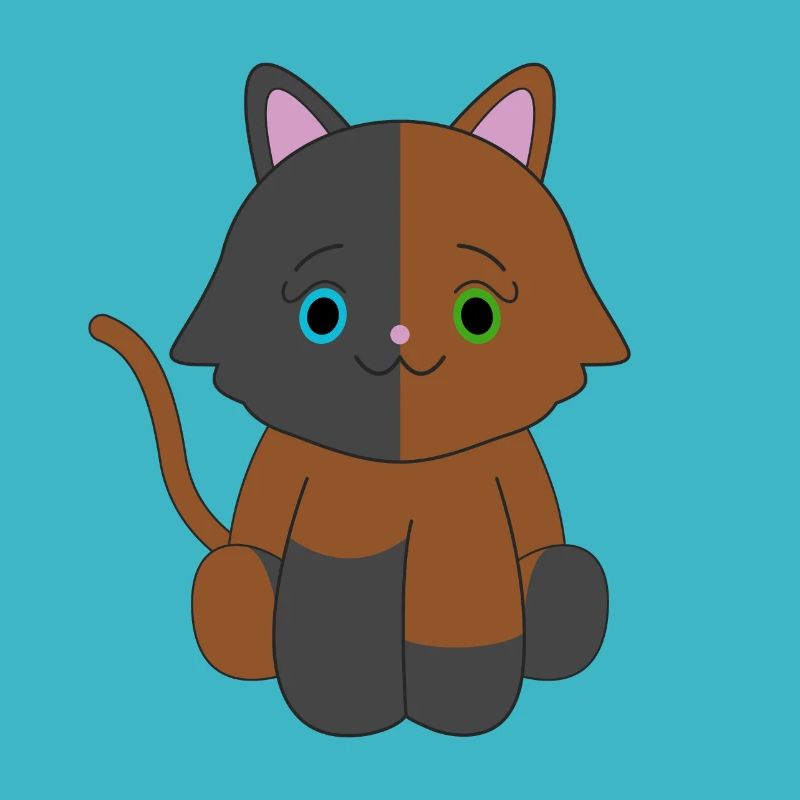 Chat brun et noir