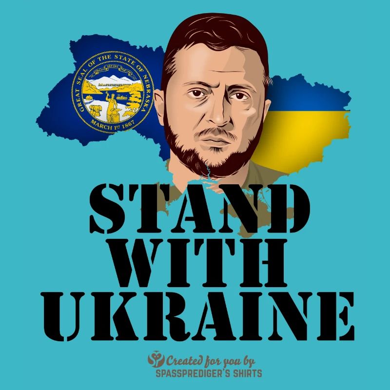 Nebraska Ukraine Flags