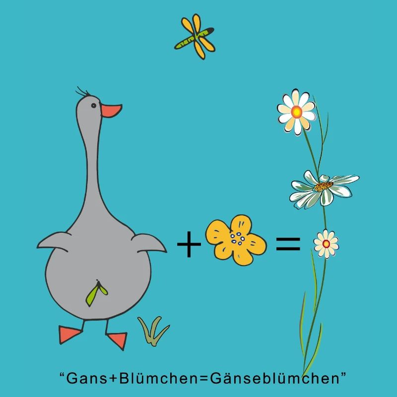 Gans und Blümchen gleich Gänseblümchen