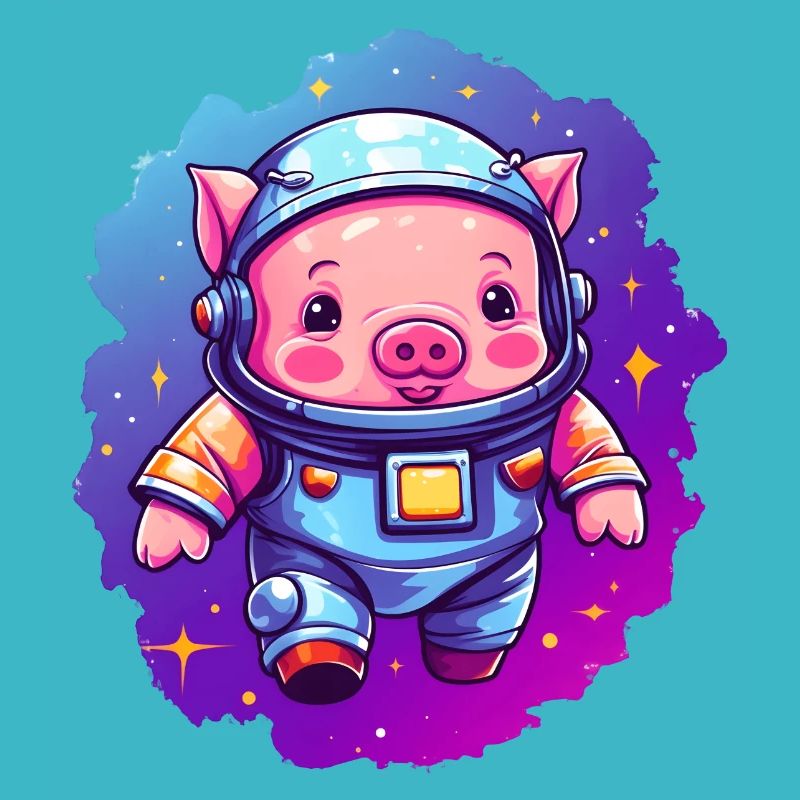 Doux cochon dans l’espace!