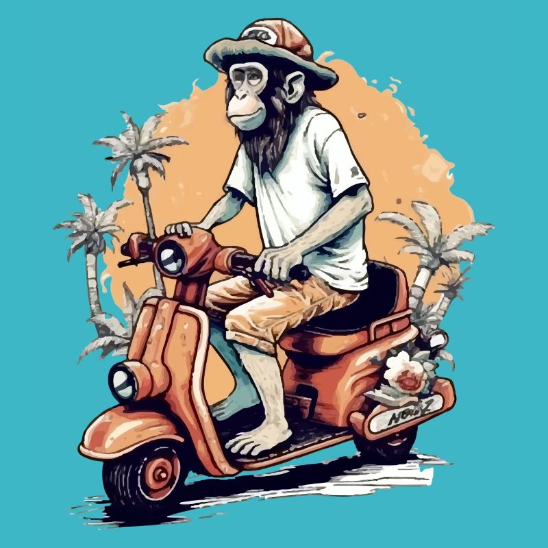 Billy der Affe auf dem Roller