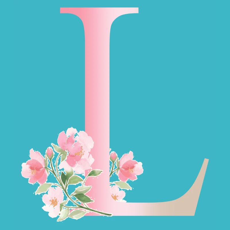 Letter L with flowers