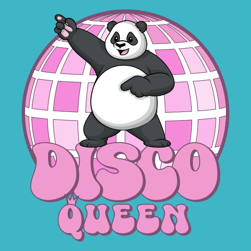 Disco Queen Panda 70s Disco Ball Disco Queen