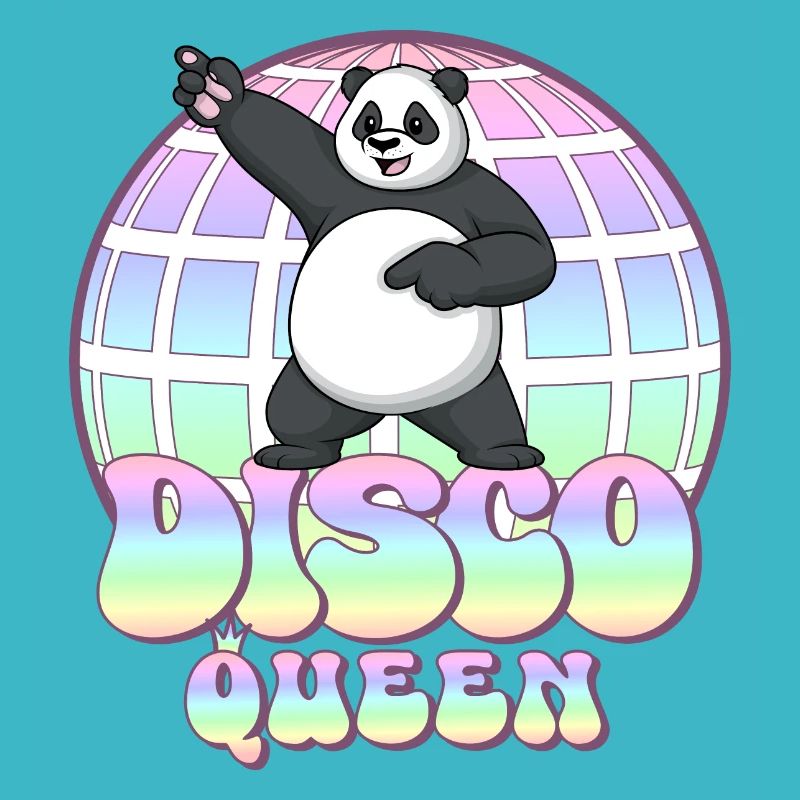 Discoqueen Panda 70s Disco Ball Disco Queen