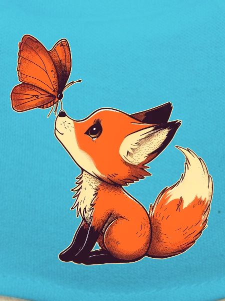 Fox with butterfly