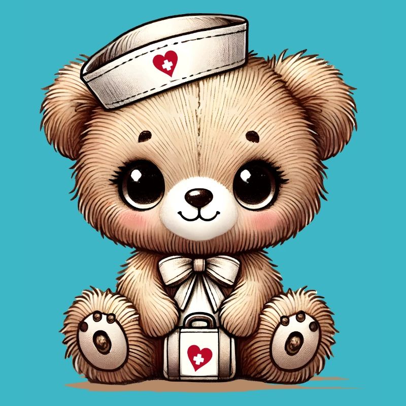 Adorable teddy bear as a nurse