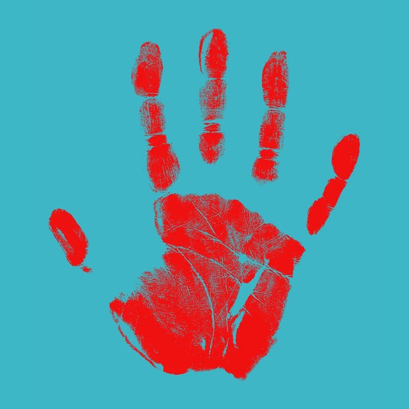 Handprint painted identity fingers and palm
