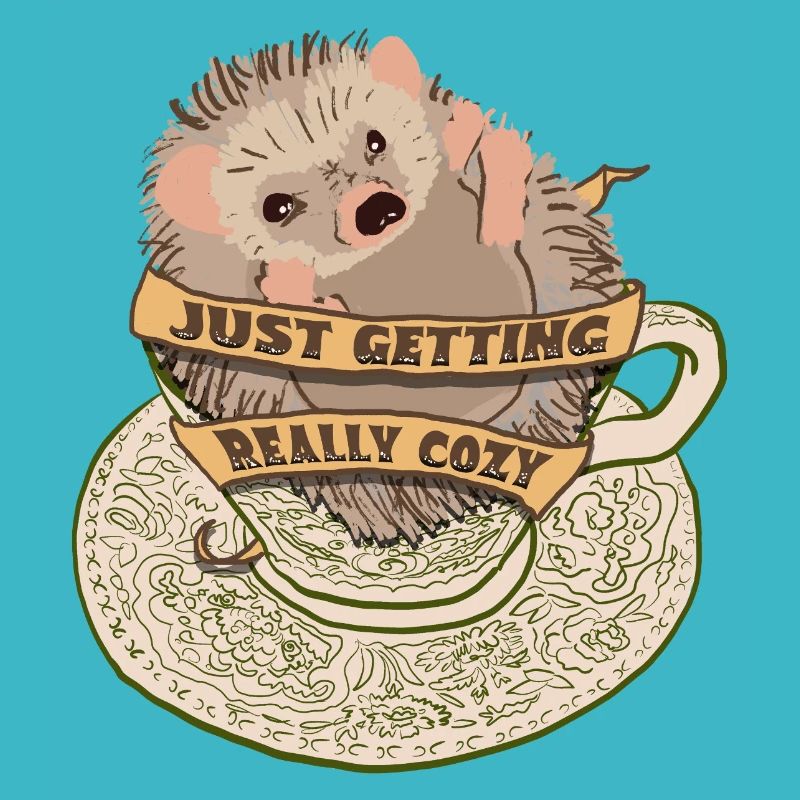 Hérisson câlin dans une tasse à thé