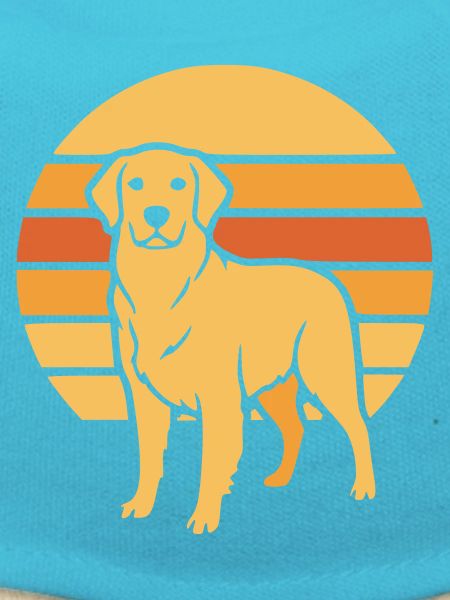 Dog Retro Sunset Flat Icon