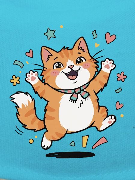 Happy Kitten with Confetti