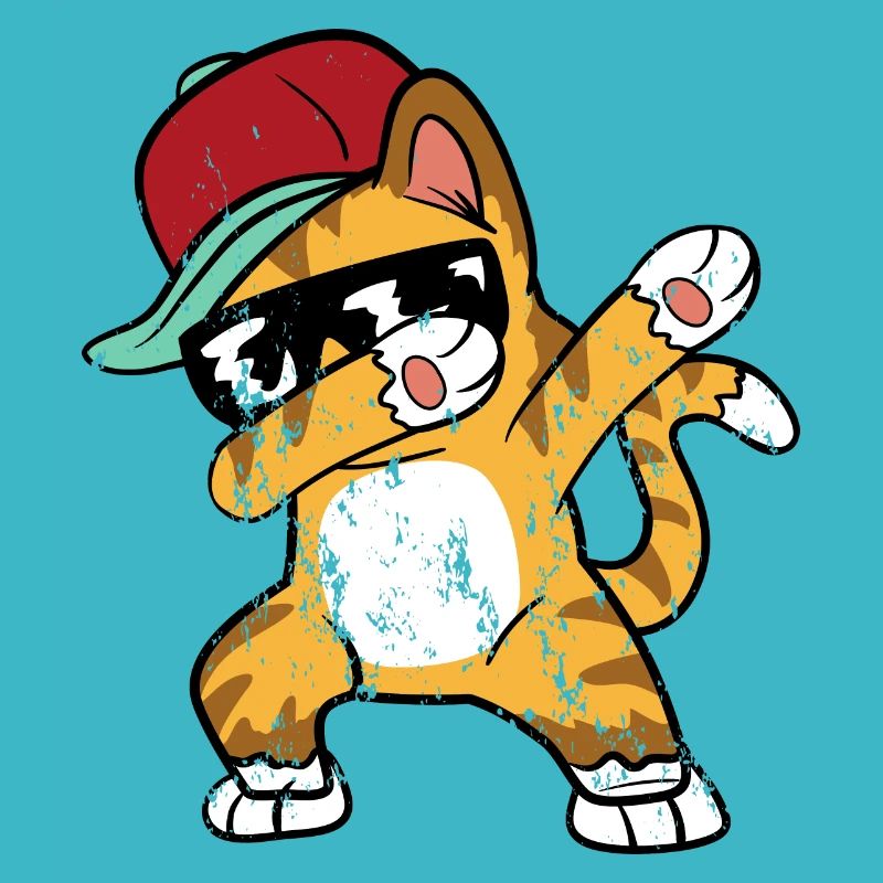 Retro Vintage Grunge Style Dabbing Dab Cat