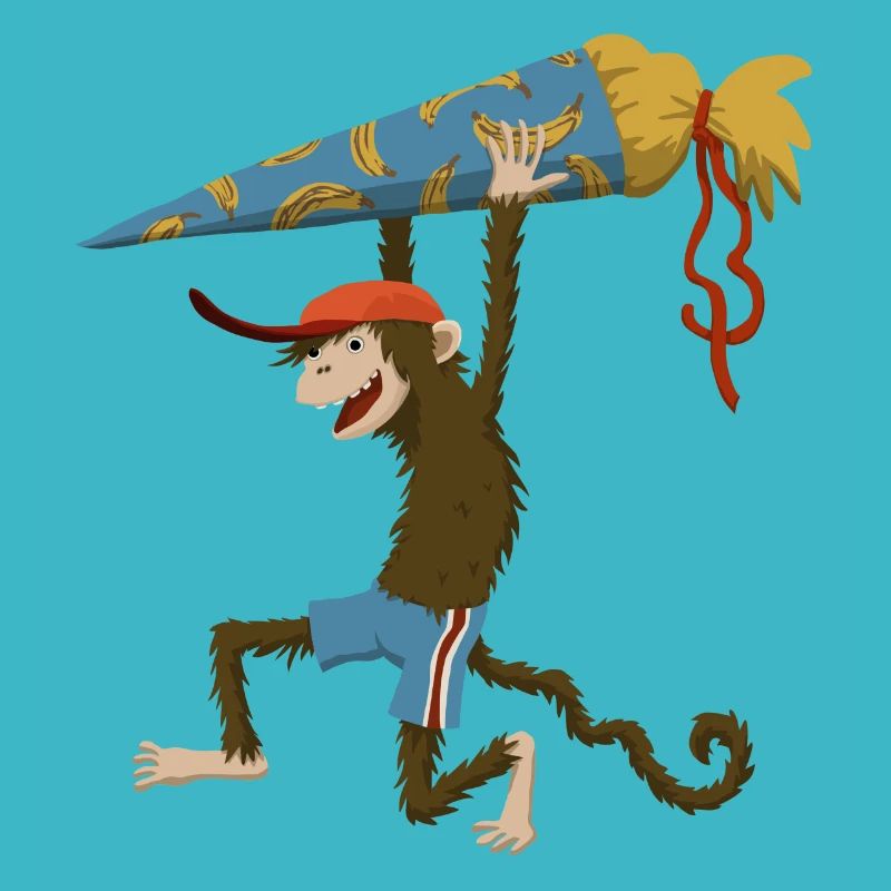 Singe avec cône d’école