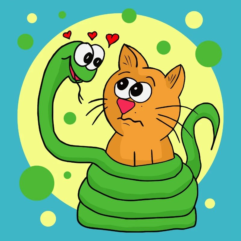 Le serpent est amoureux du chat