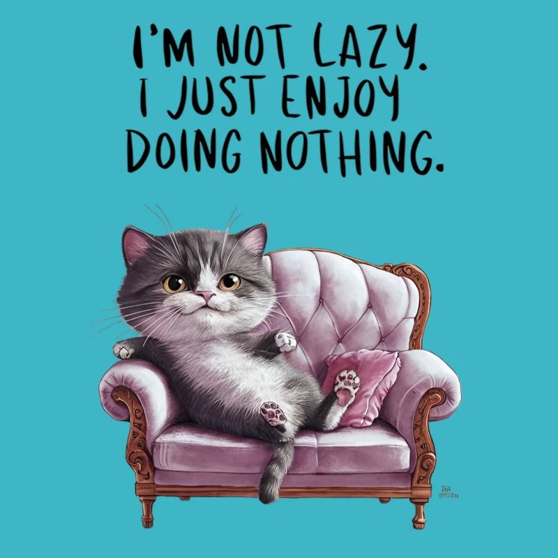 Lazy Cat, I'M Not Lazy. I Just Enjoy Doing Nothing