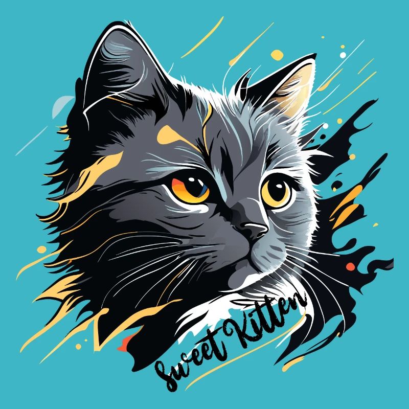 chaton gris, chat