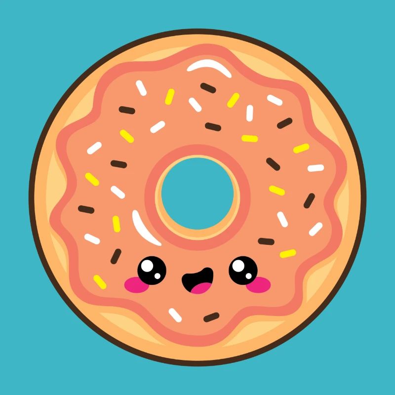 Donut smile kawaii marron