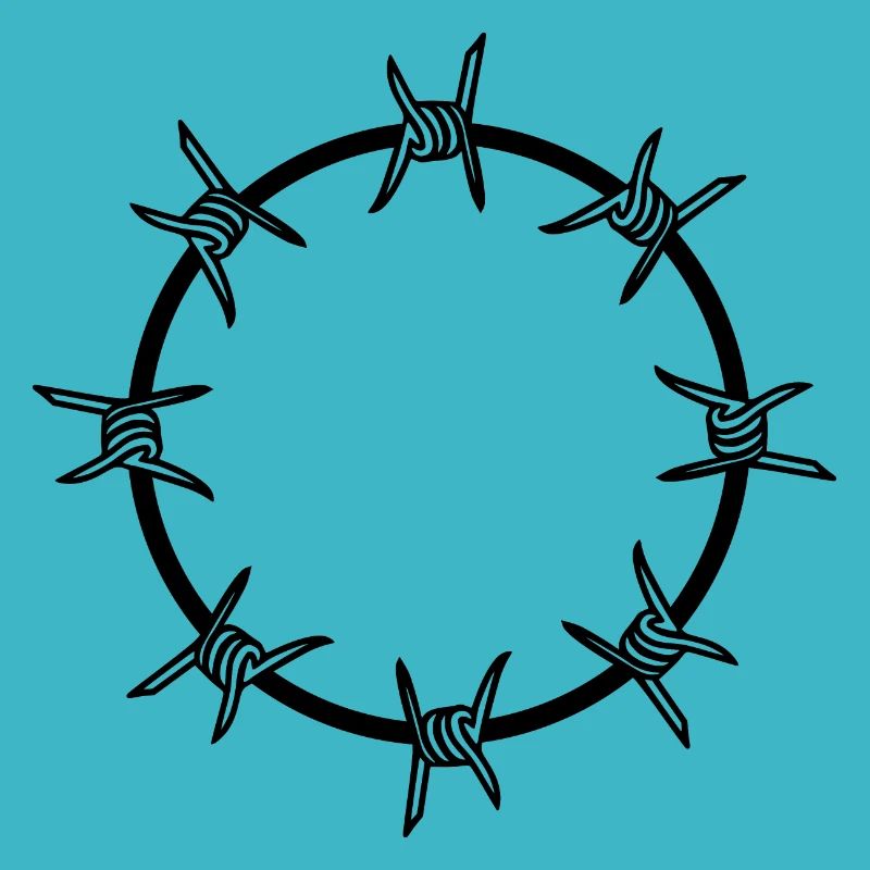 Barbed wire circle circular shape