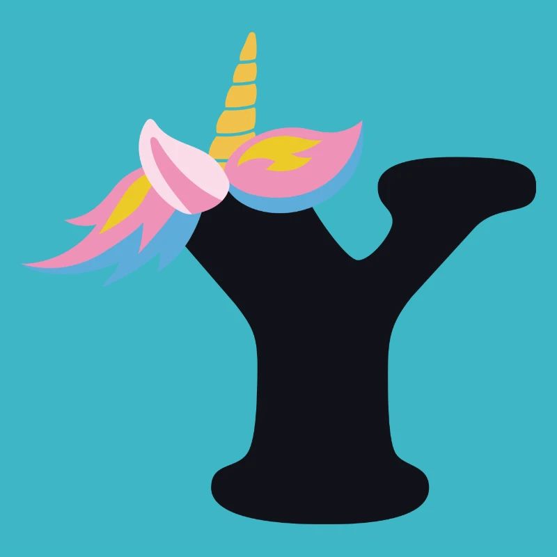 Einhorn-Buchstabe Regenbogenstyle "Y" | be unique