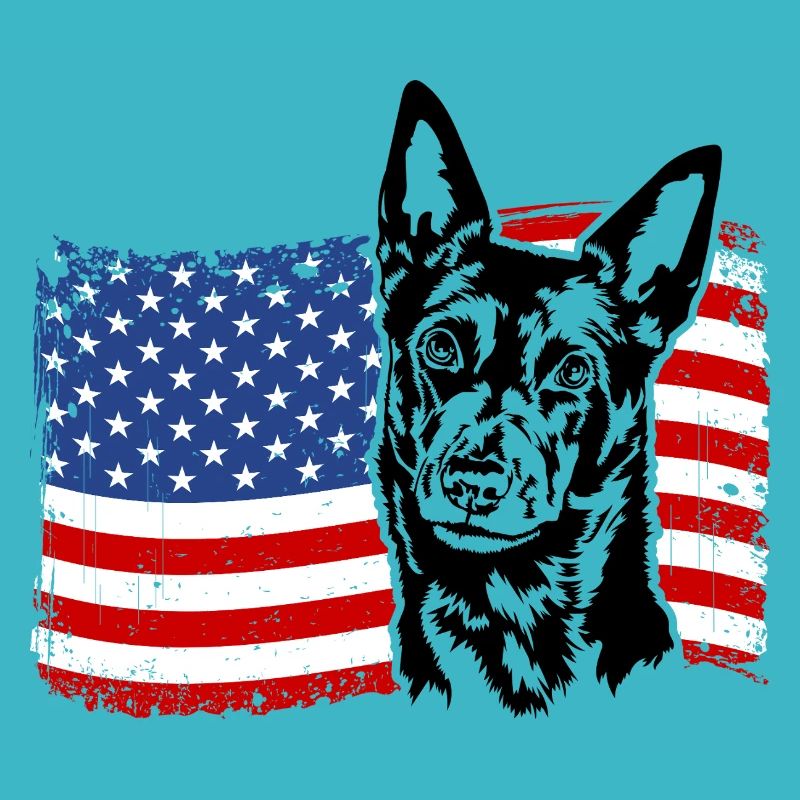Australian Kelpie US America Flag Wilsigns