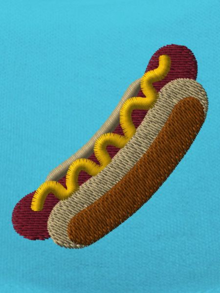Hot Dog Embroidered