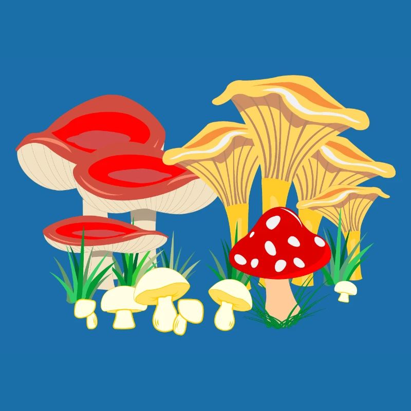 Composition colorée des champignons