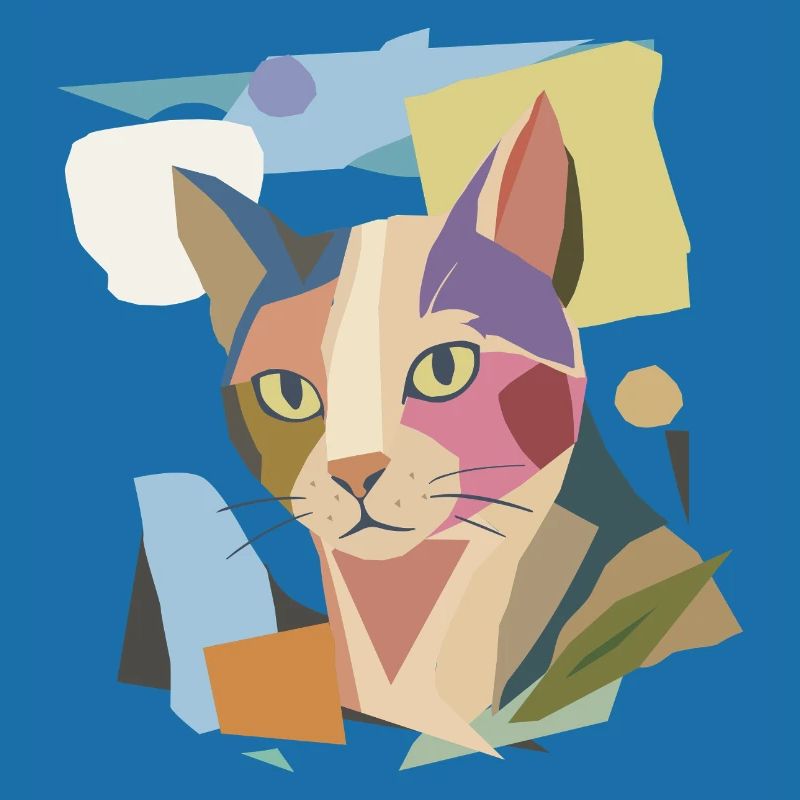 Chat abstrait dans le design moderne de bloc de couleur