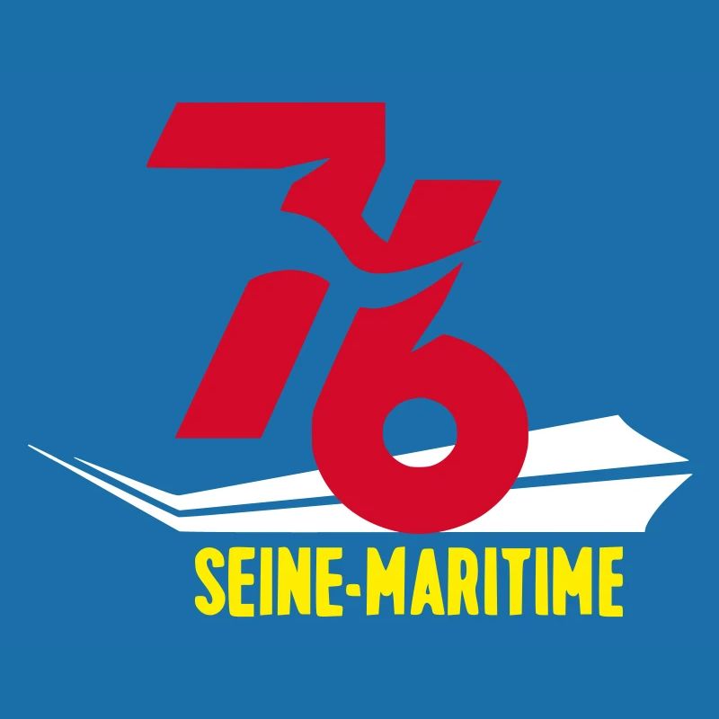 Stylized 76 Seine-Maritime emblem