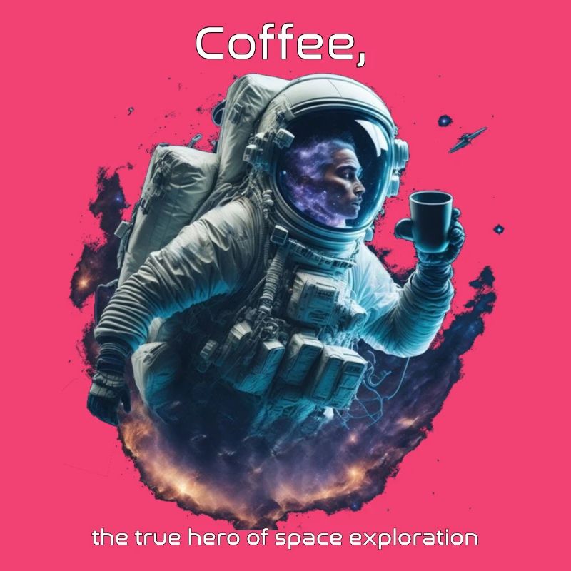 Astronaut Floating in Space Sipping Coffe