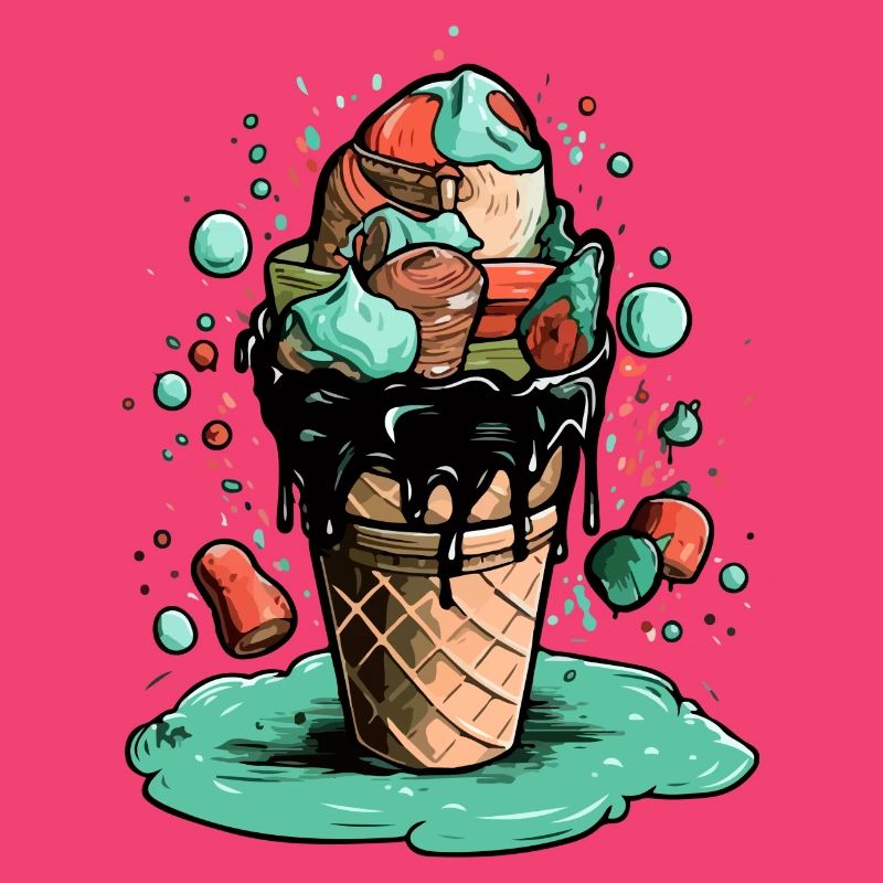 Cornet de glace multi-goûts