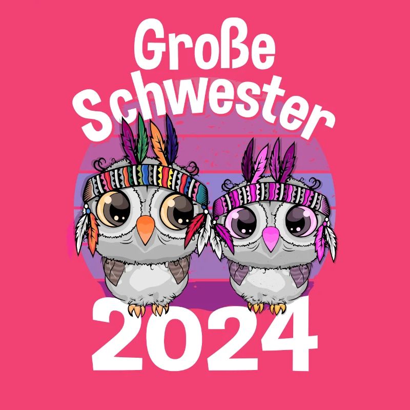 Mädchen Kinder Große Schwester 2024 Eulen Eule