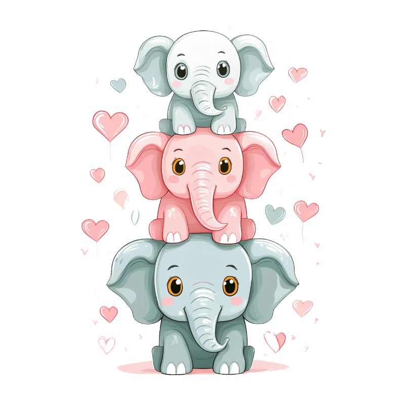 Three Cute Elephants – Suitable for the Baptism