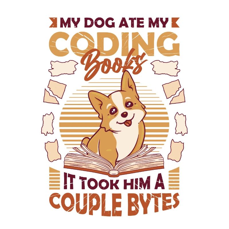 Dog Bytes Code Computer Joke Programmation