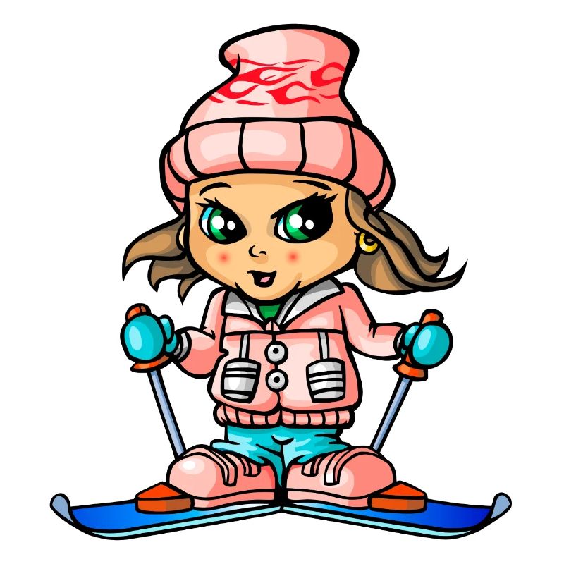 Fille de neige ski