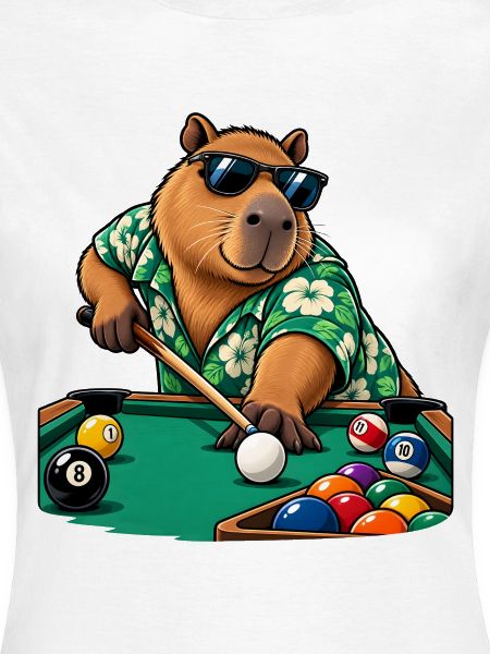 Süßes Capybara beim Billard