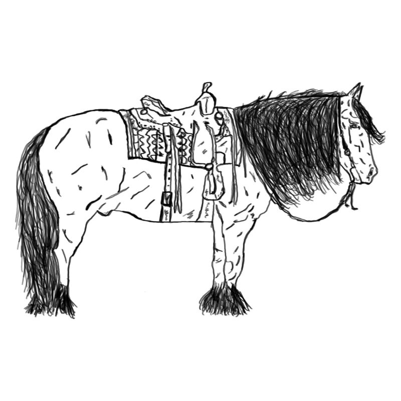 Cheval avec selle