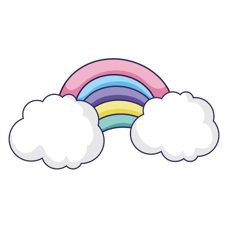 Pastellfarbener Regenbogen-Wolkenbogen