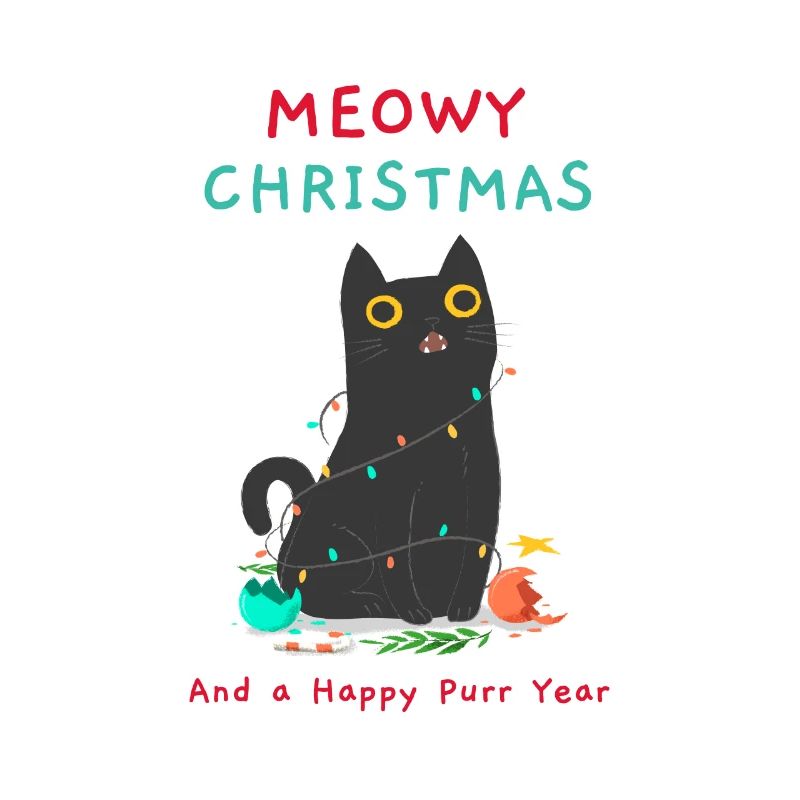 Weihnachtspullover - Meowy Christmas