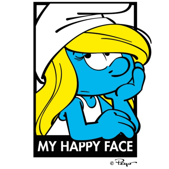 The Smurfs Funny Gift Smurfette My Happy Face' Women's Slim Fit T-Shirt |  Spreadshirt