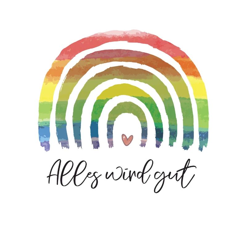 Corona Regenbogen Alles wird gut coral