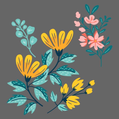 Yellow and Pink FLOWERS - Camiseta mujer