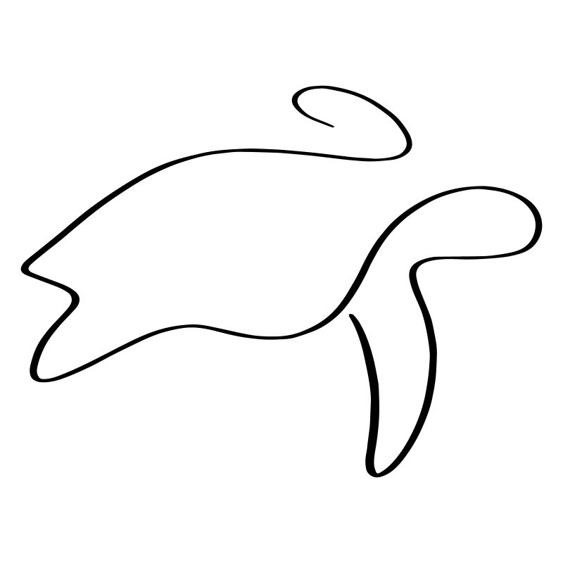 Turtle Line Art - Minimalist