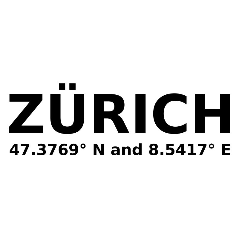 Zurich - with geo coordinates horizontal