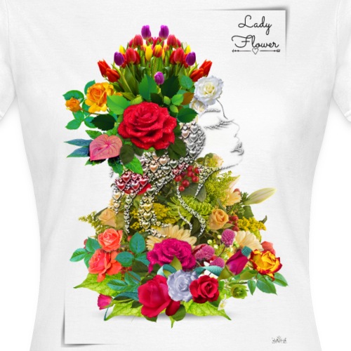 Lady flower -by- T-shirt chic et choc - T-shirt Femme