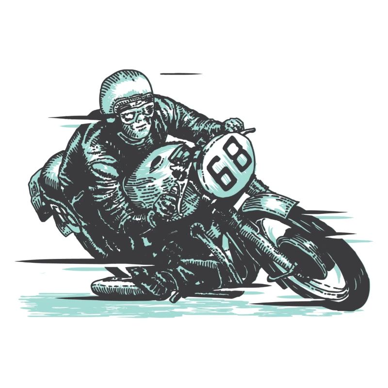 Motorradfahrer Oldtimer motorradrennen