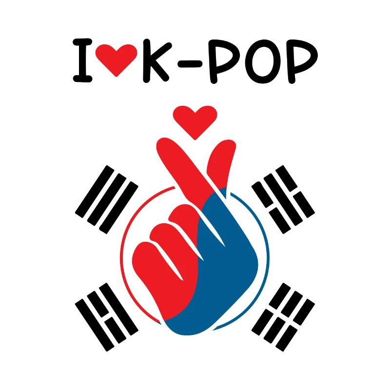 J’aime K-Pop doigt Drapeau