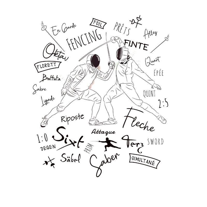 Fechten Begriffe Training Geschenk