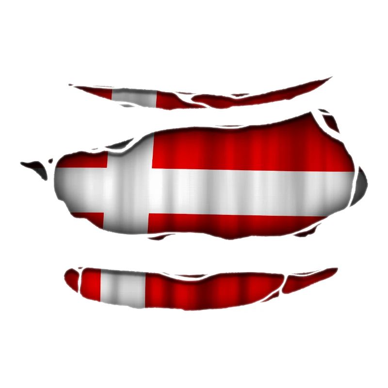 Denmark flag torn 017