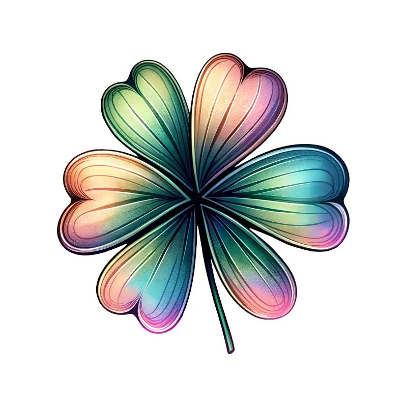 Saint Patrick's Buntes glänzendes Kleeblatt